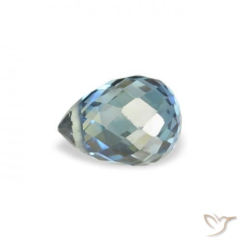 Safira Cerceta Natural 0.63ct, Briolette, VS