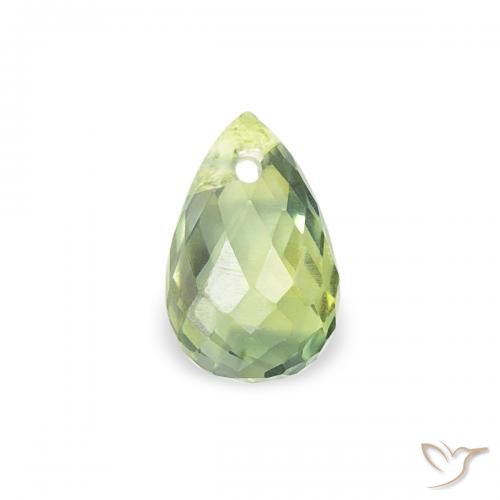 0.43ct Natural Verde Sábio Muito Claro Safira, Briolette, VS