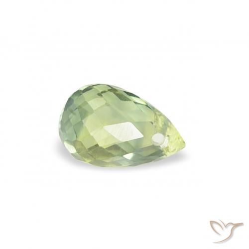 Safira Verde Sábio Muito Claro Natural 0.43ct, Briolette, VS