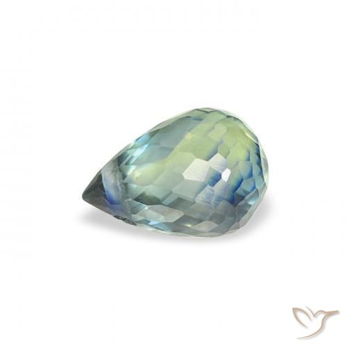 Safira Cerceta Natural 0.65ct, Briolette, VS