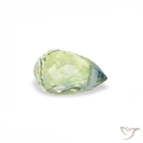 Safira Verde Pêra Claro Natural 0.47ct, Briolette, VS