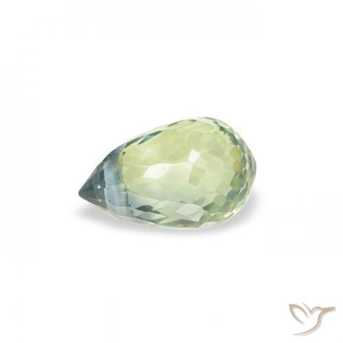 Safira Verde Pêra Claro Natural 0.47ct, Briolette, VS