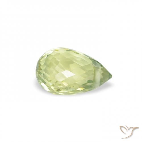 Safira Amarelo verde Natural 0.65ct, Briolette, VS