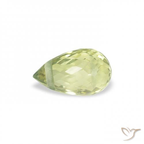 Safira Amarelo verde Natural 0.65ct, Briolette, VS