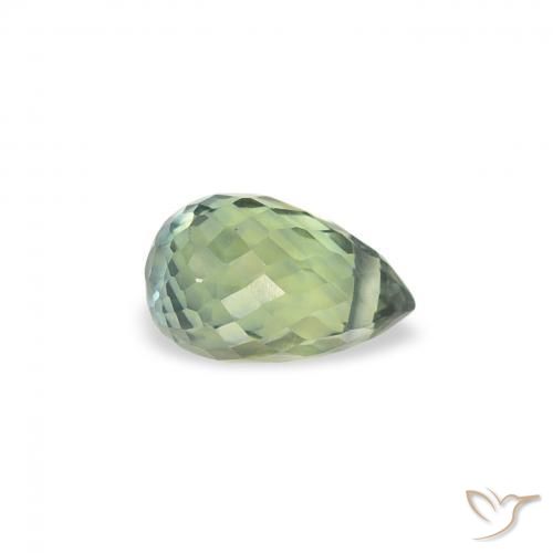 Safira Verde azulado Natural 0.49ct, Briolette, VS