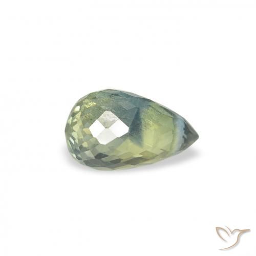 Safira Azul-esverdeado Natural 0.66ct, Briolette, VS