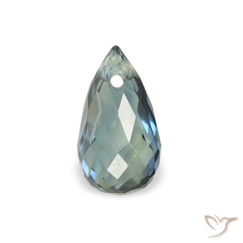 0.58ct Natural Azul verde Safira, Briolette, VS