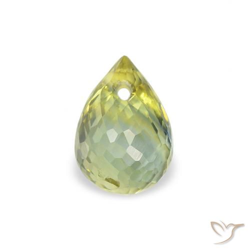 0.68ct Natural Verde amarelado Safira, Briolette, VS