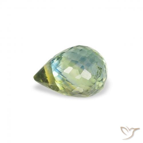 Safira Verde amarelado Natural 0.68ct, Briolette, VS