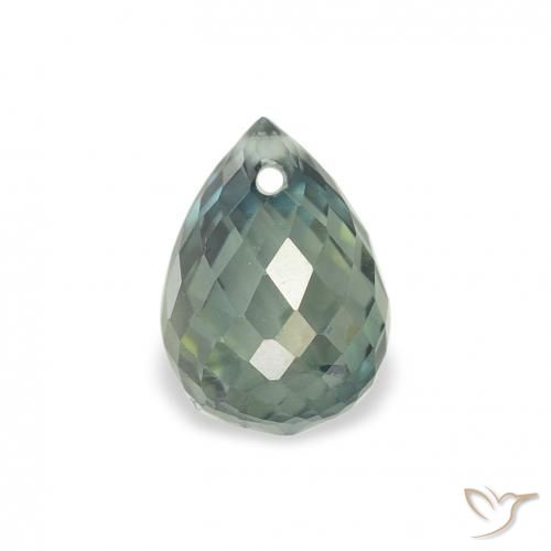 1.20ct Natural Médio Azul Verde Safira, Briolette, VS