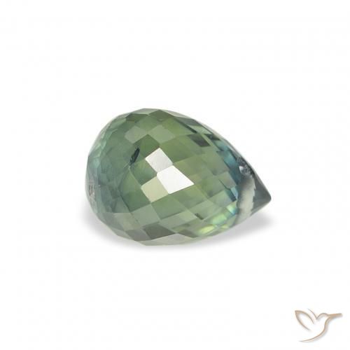 Safira Médio Azul Verde Natural 1.20ct, Briolette, VS
