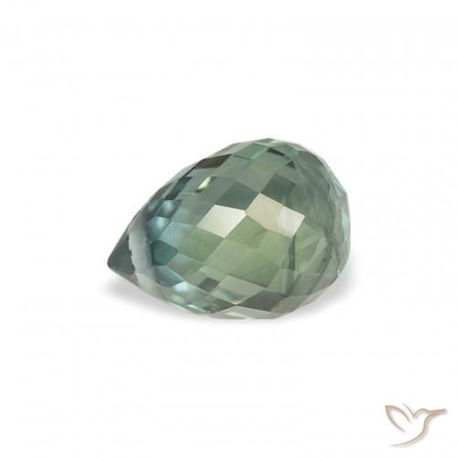 Safira Médio Azul Verde Natural 1.20ct, Briolette, VS