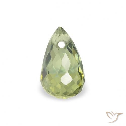 0.39ct Natural verde quente Safira, Briolette, VS