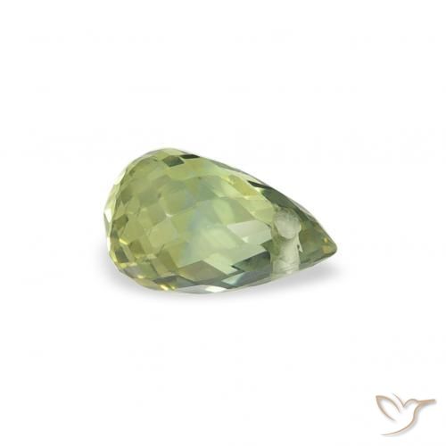 Safira verde quente Natural 0.39ct, Briolette, VS