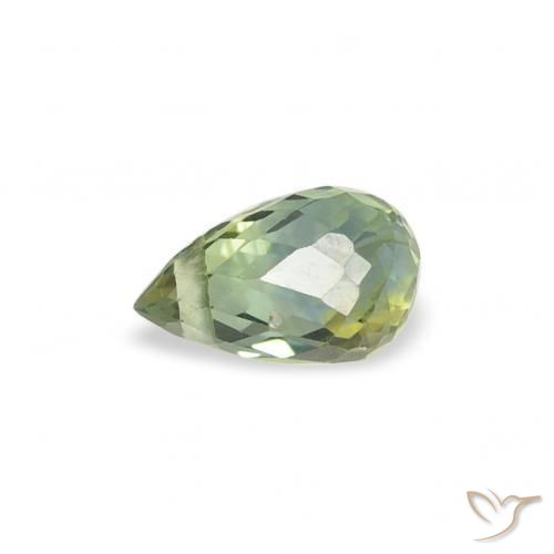 Safira verde quente Natural 0.39ct, Briolette, VS