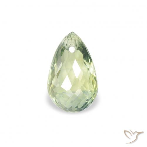 0.84ct Natural Verde Sábio Muito Claro Safira, Briolette, VS
