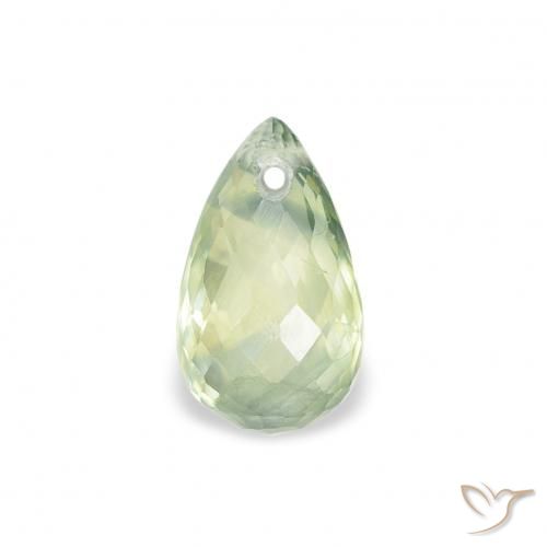 0.81ct Natural Verde muito claro Safira, Briolette, VS