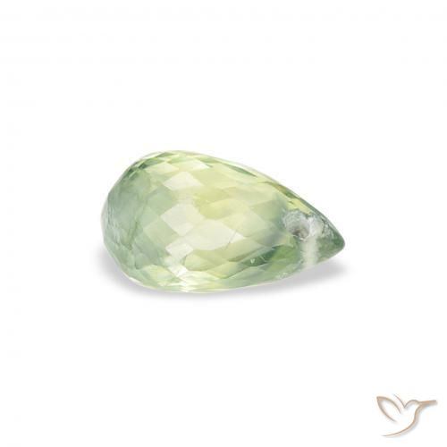 Safira Verde muito claro Natural 0.81ct, Briolette, VS