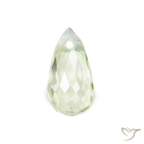 0.71ct Natural Verde muito claro Safira, Briolette, VS