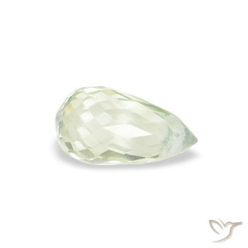 Safira Verde muito claro Natural 0.71ct, Briolette, VS