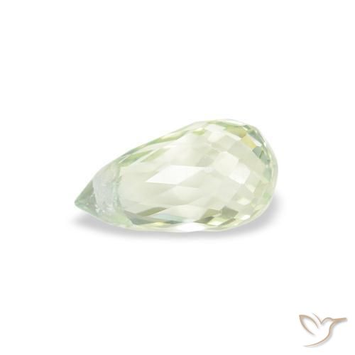Safira Verde muito claro Natural 0.71ct, Briolette, VS