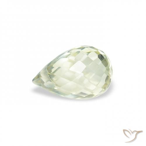 Safira Verde muito claro Natural 0.76ct, Briolette, VS