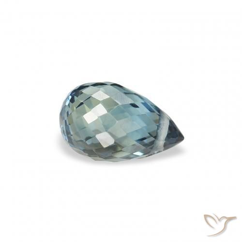Safira Cerceta Natural 0.83ct, Briolette, VS