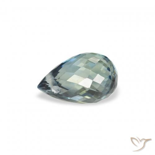 Safira Cerceta Natural 0.83ct, Briolette, VS