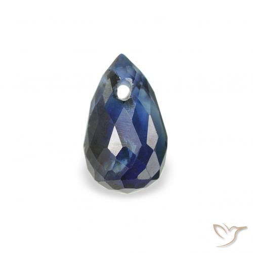 0.47ct Natural Azul da meia noite Safira, Briolette, VS