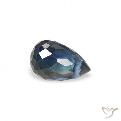 Safira Azul da meia noite Natural 0.47ct, Briolette, VS