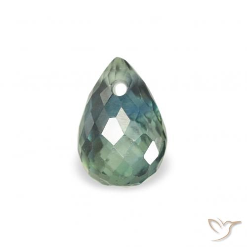 0.49ct Natural Médio Azul Verde Safira, Briolette, VS