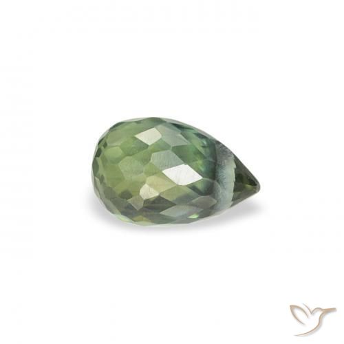 Safira Médio Azul Verde Natural 0.49ct, Briolette, VS