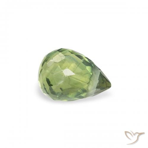 Safira Verde médio Natural 0.38ct, Briolette, VS