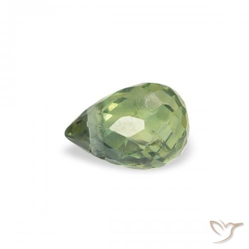 Safira Verde médio Natural 0.38ct, Briolette, VS