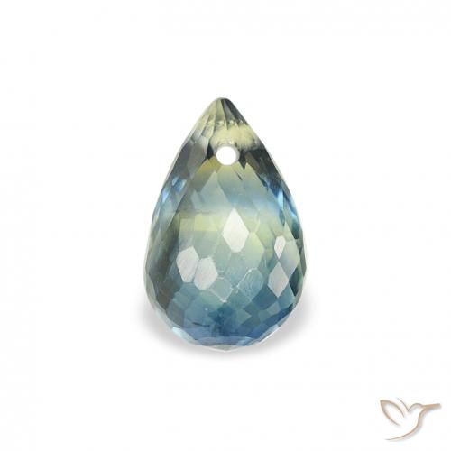 0.85ct Natural Azul verde Safira, Briolette, VS