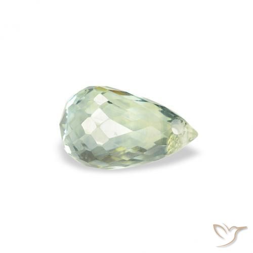 Safira Luz verde Natural 0.68ct, Briolette, VS