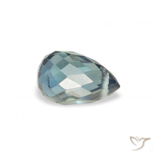 Safira Médio Azul Verde Natural 0.90ct, Briolette, VS
