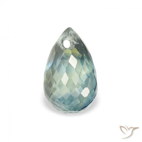 0.93ct Natural Verde Terroso Safira, Briolette, VS