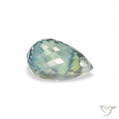 Safira Verde Terroso Natural 0.93ct, Briolette, VS