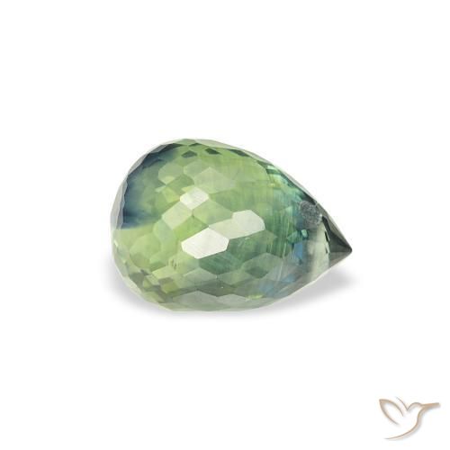 Safira Verde Sábio Claro Natural 1.13ct, Briolette, VS
