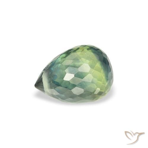 Safira Verde Sábio Claro Natural 1.13ct, Briolette, VS