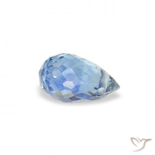 Safira Azul claro Natural 0.48ct, Briolette, VS