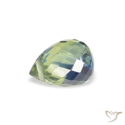 Safira Azul verde Natural 1.00ct, Briolette, VS