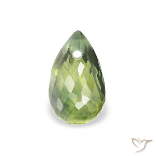 0.58ct Natural verde quente Safira, Briolette, VS
