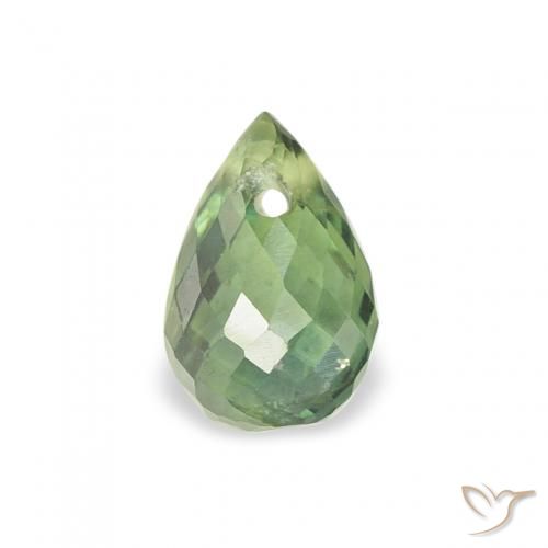 0.71ct Natural verde escuro Safira, Briolette, VS, Photo A