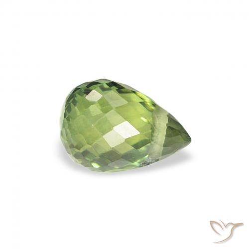 Safira verde escuro Natural 0.71ct, Briolette, VS