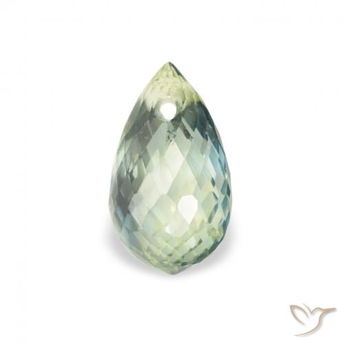 0.80ct Natural Verde Pêra Claro Safira, Briolette, VS