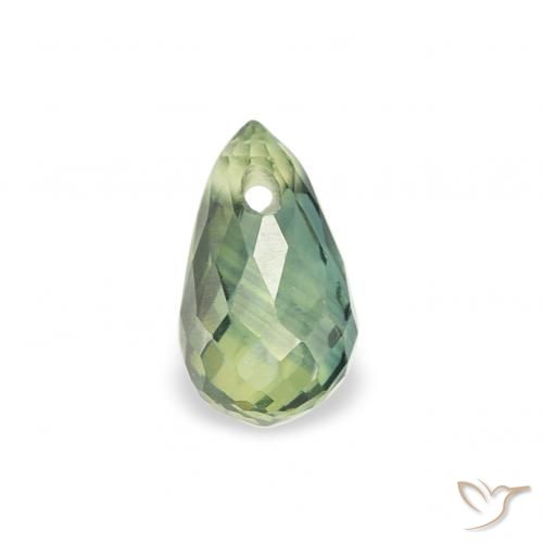 0.42ct Natural Luz verde Safira, Briolette, VS