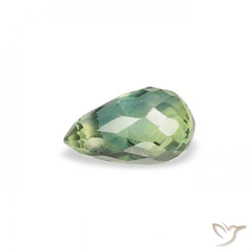 Safira Luz verde Natural 0.42ct, Briolette, VS