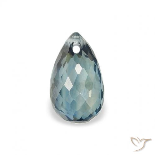 0.85ct Natural Azul-verde claro Safira, Briolette, VS